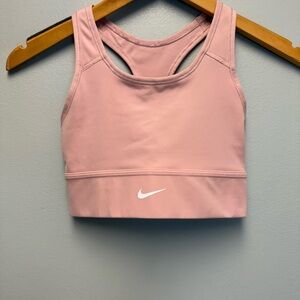 Nike Pink Longline Sports Bra CZ4496 Athletic Logo No Padding Women's XS